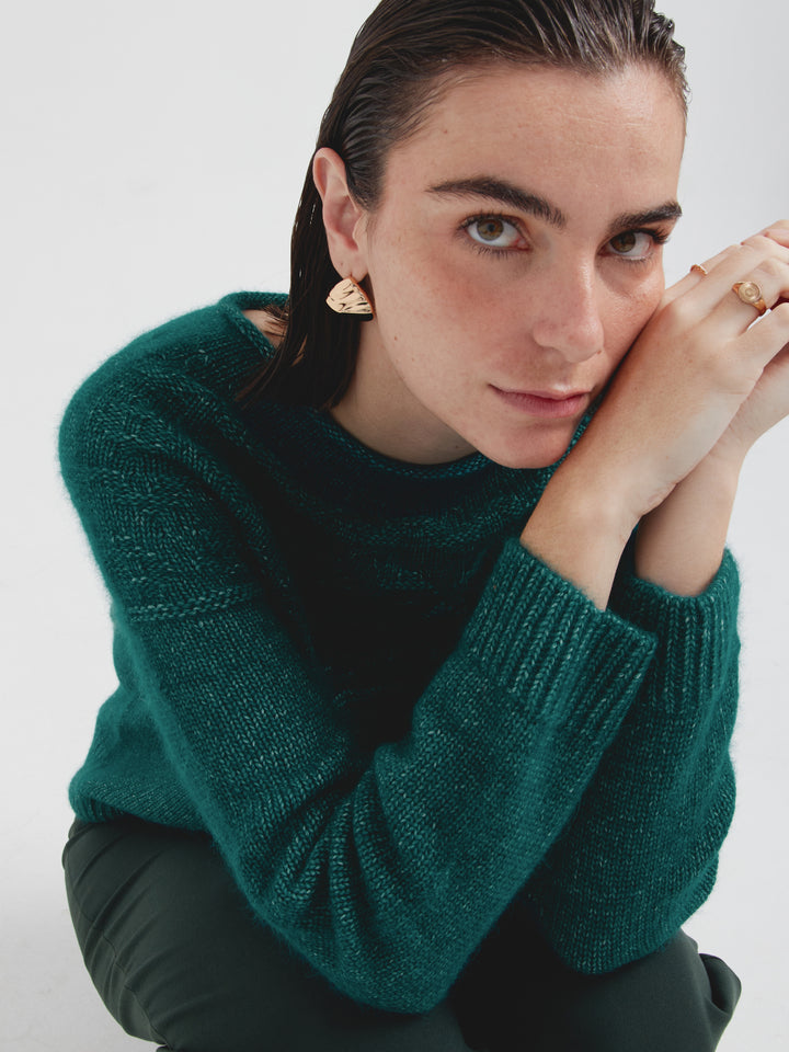 Cristie Green Cotton Sweater