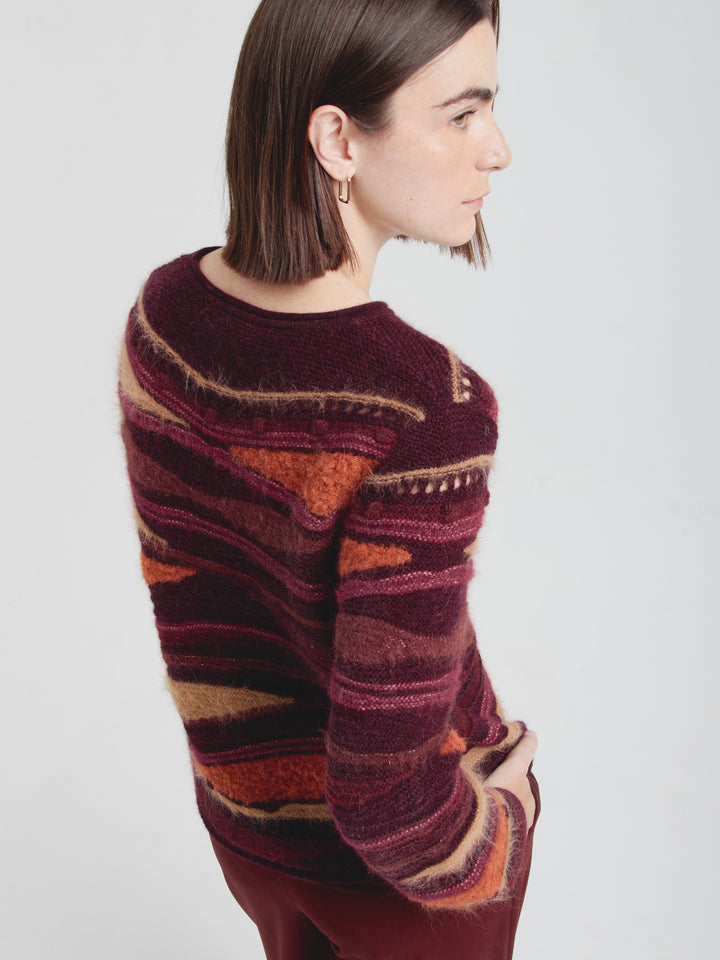 Cynthia Baby Alpaca Cardigan in Garnet