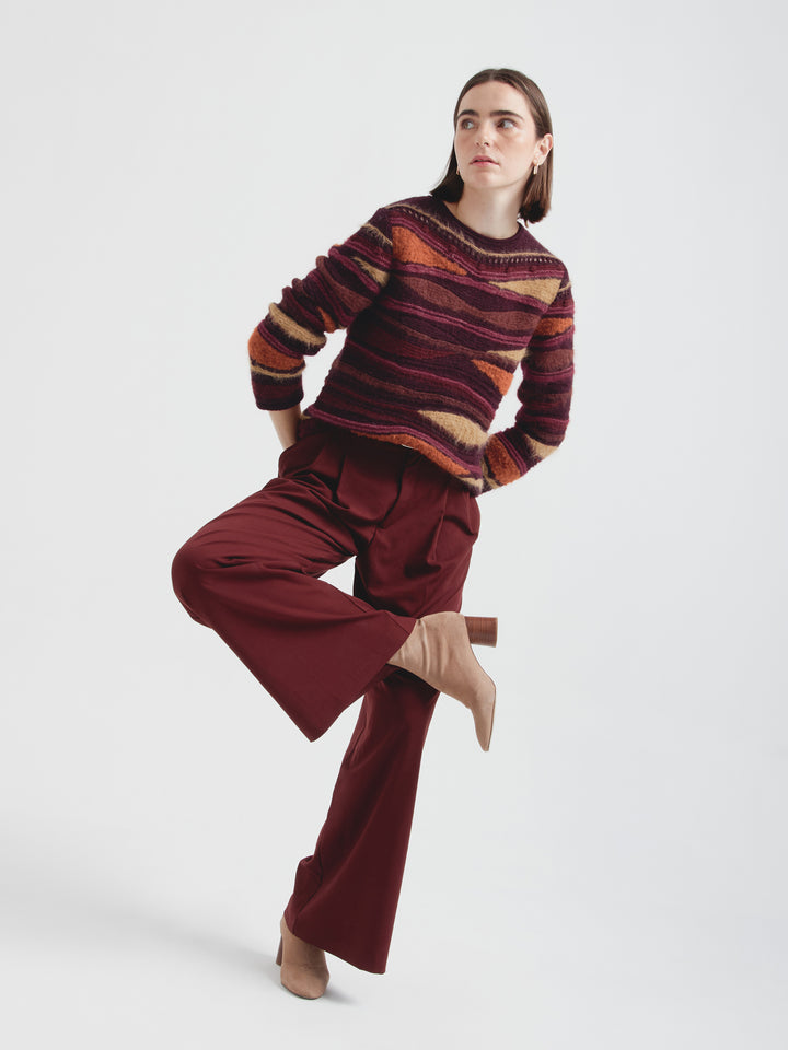 Cynthia Baby Alpaca Cardigan in Garnet