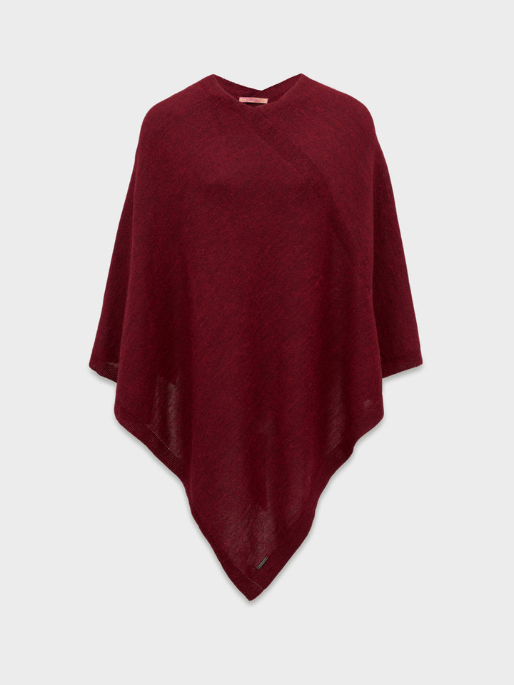 Poncho Almendra De Baby Alpaca Color Guinda