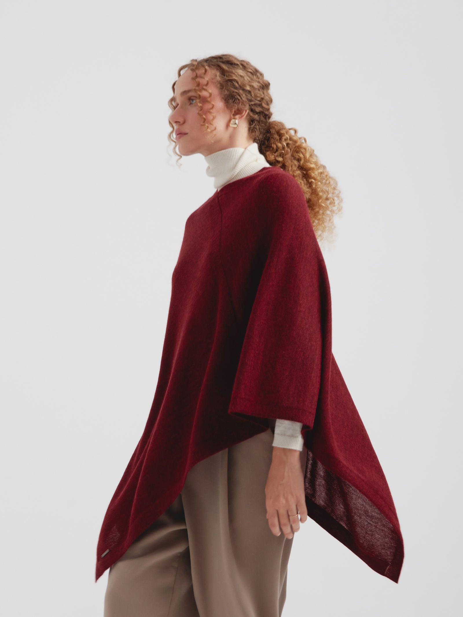 Cherry Baby Alpaca Poncho