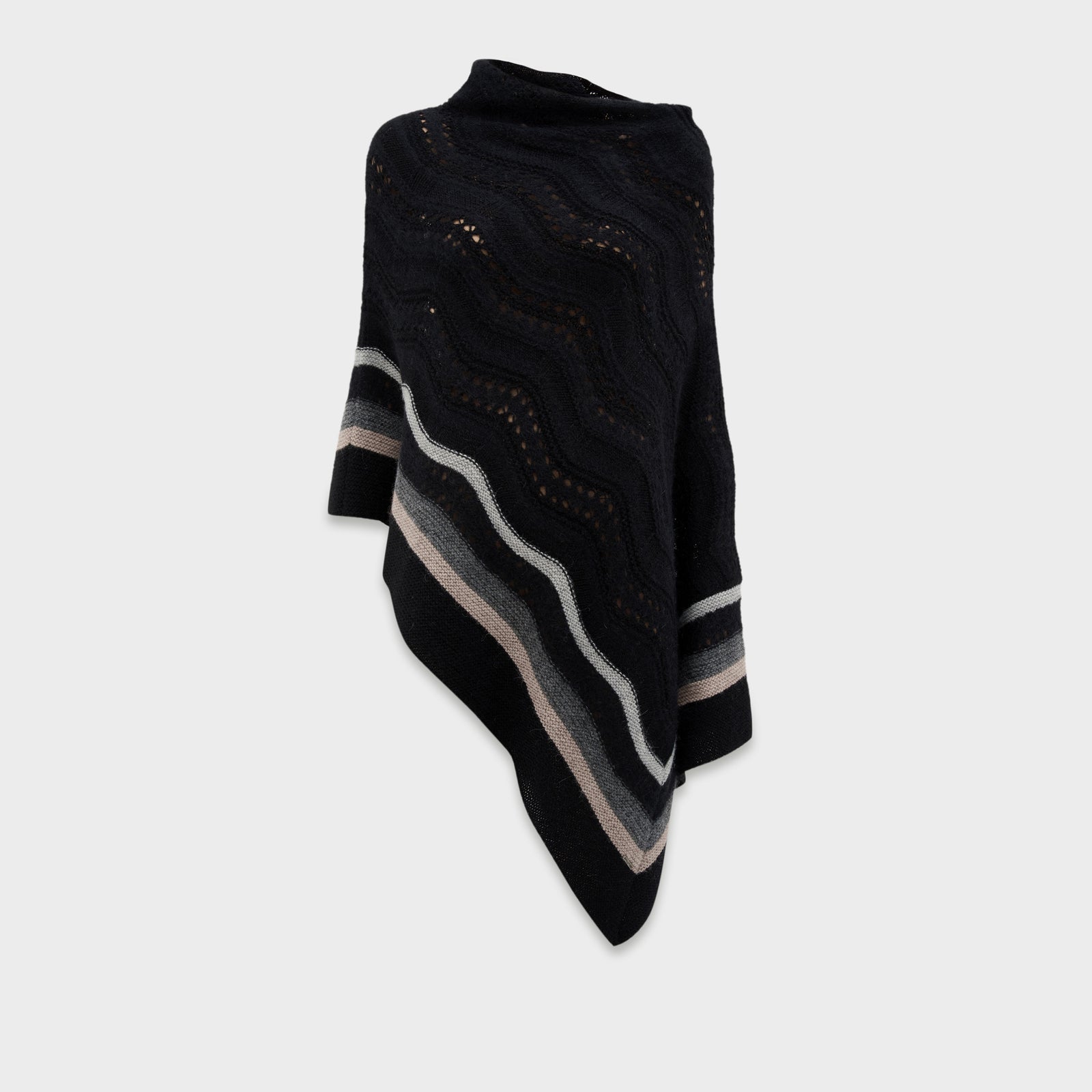 Poncho Cristal De Baby Alpaca Color Negro
