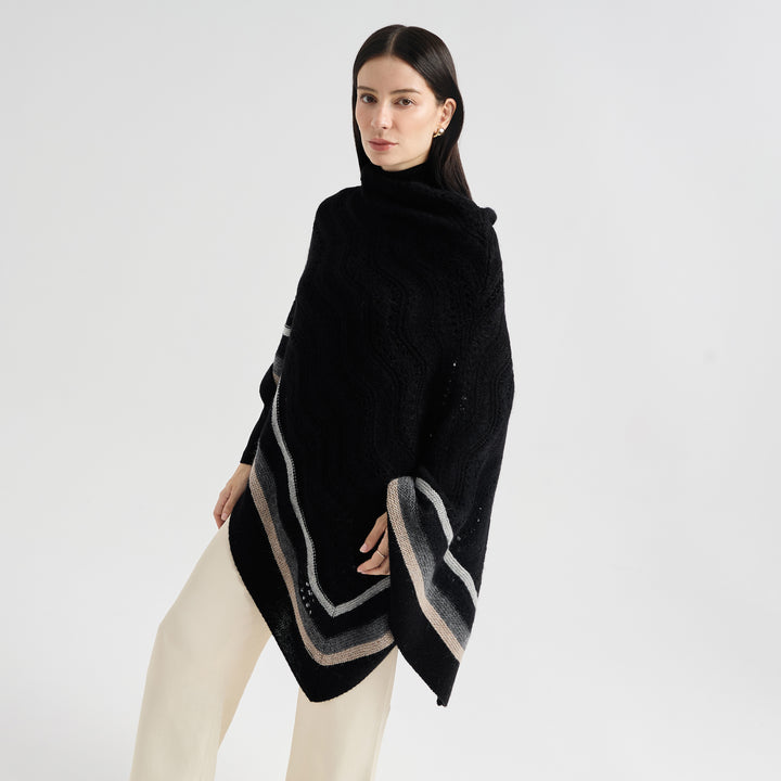 Poncho Cristal De Baby Alpaca Color Negro