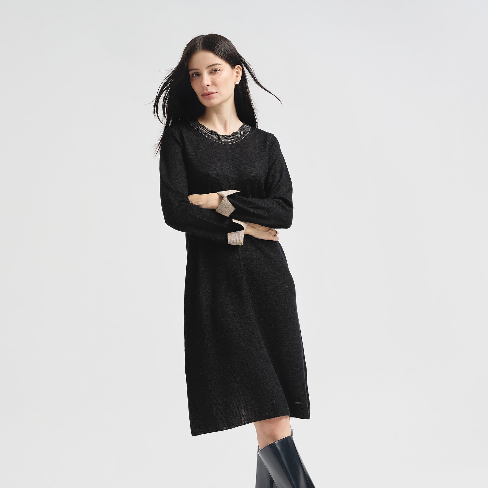 Vestido Cindy De Baby Alpaca Color Negro