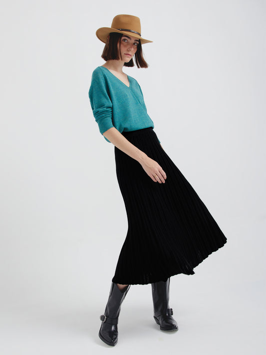 Falda Vitae De Baby Alpaca Color Negro