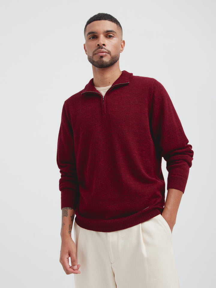 Albert Baby Alpaca Sweater in Guinda