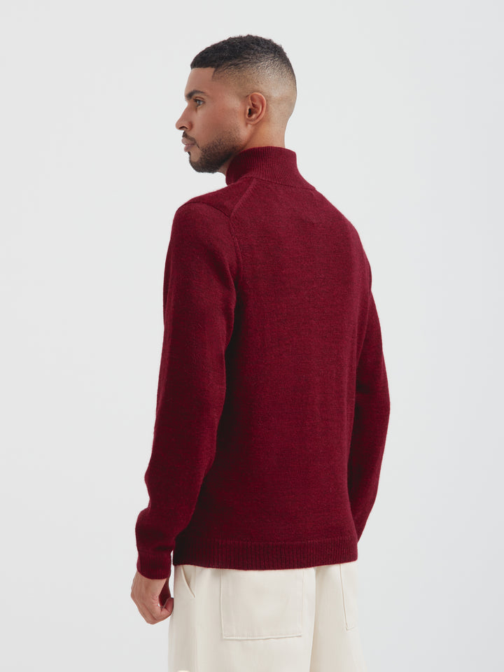Albert Baby Alpaca Sweater in Guinda