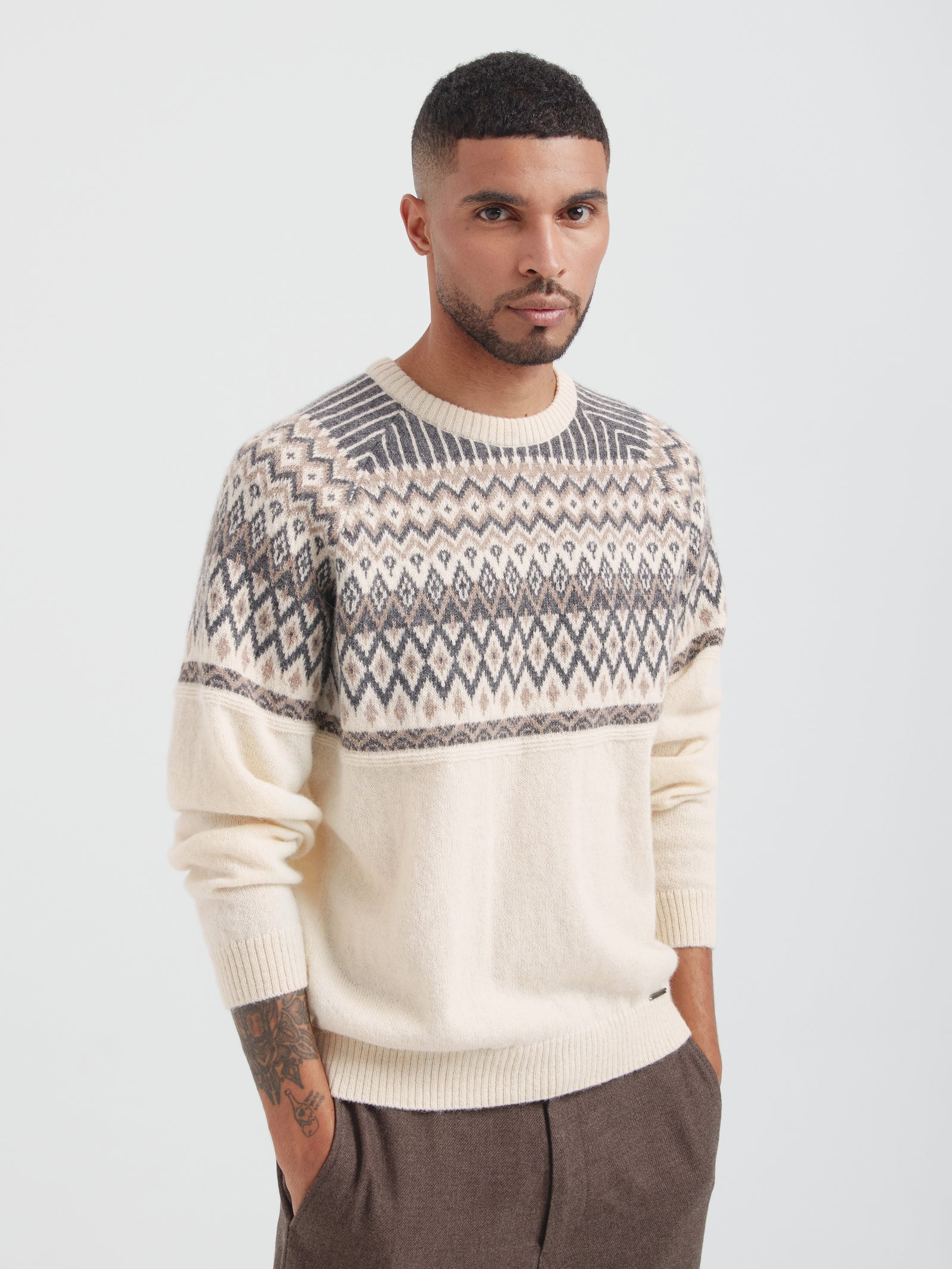 Ecru Baby Alpaca Calvados Sweater