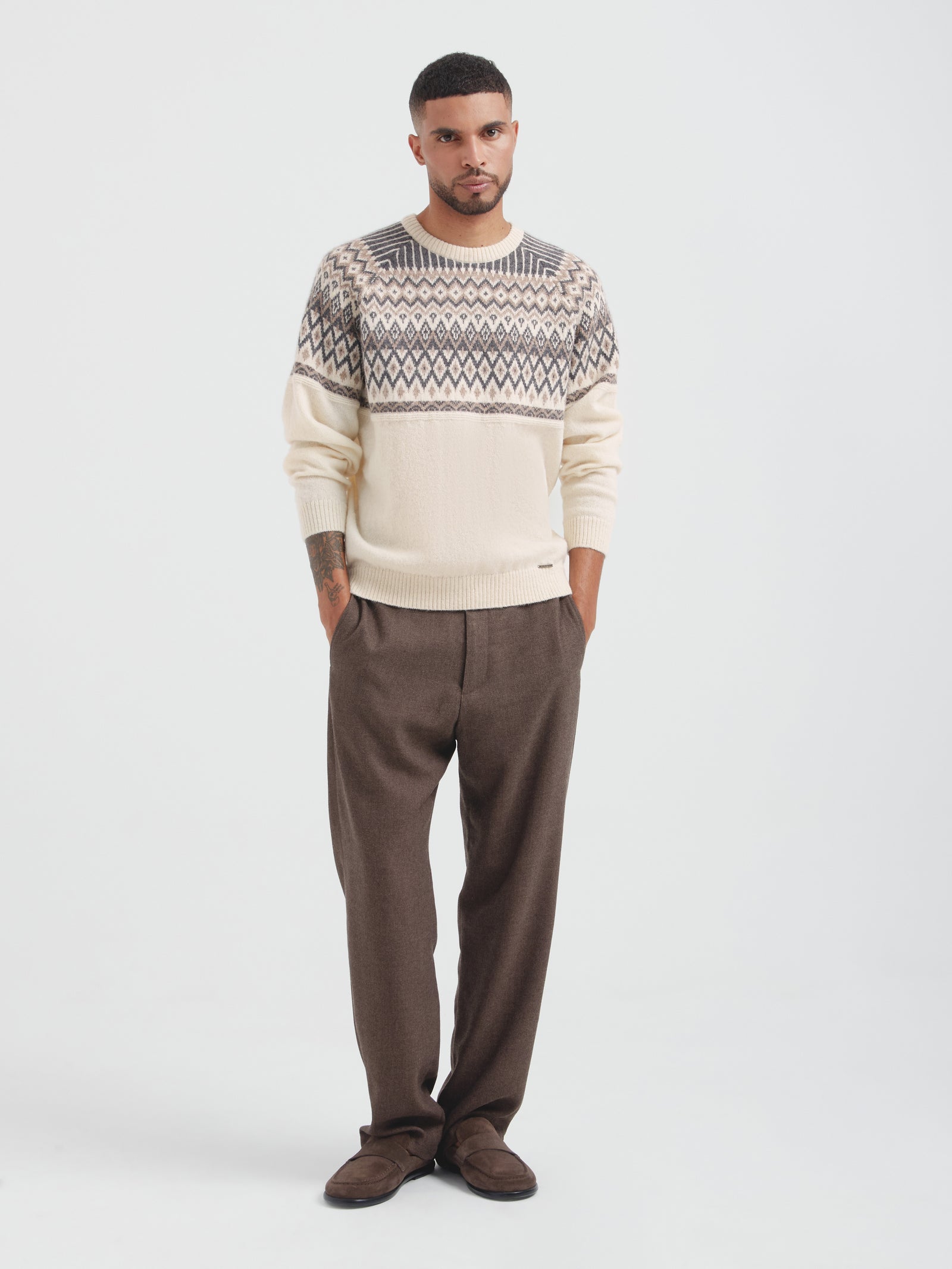 Ecru Baby Alpaca Calvados Sweater