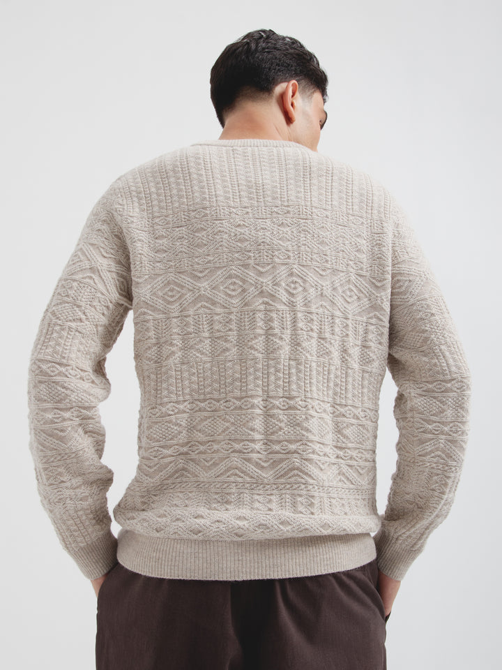 Baby Alpaca Captain Sweater in Beige