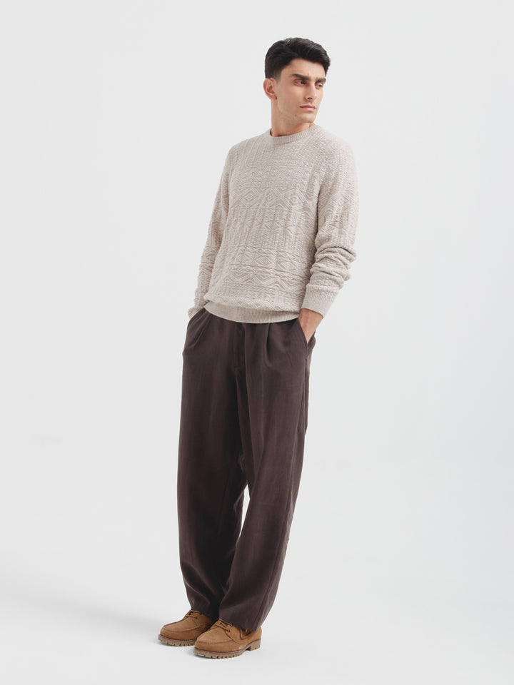 Baby Alpaca Captain Sweater in Beige