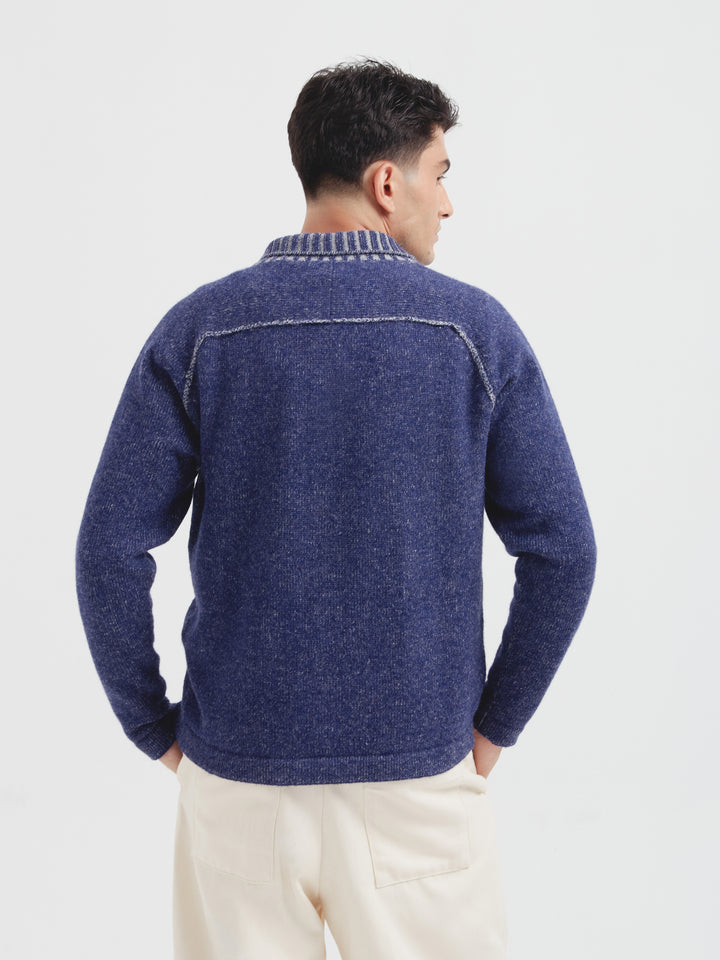 Cristobal Baby Alpaca Cardigan in Blue
