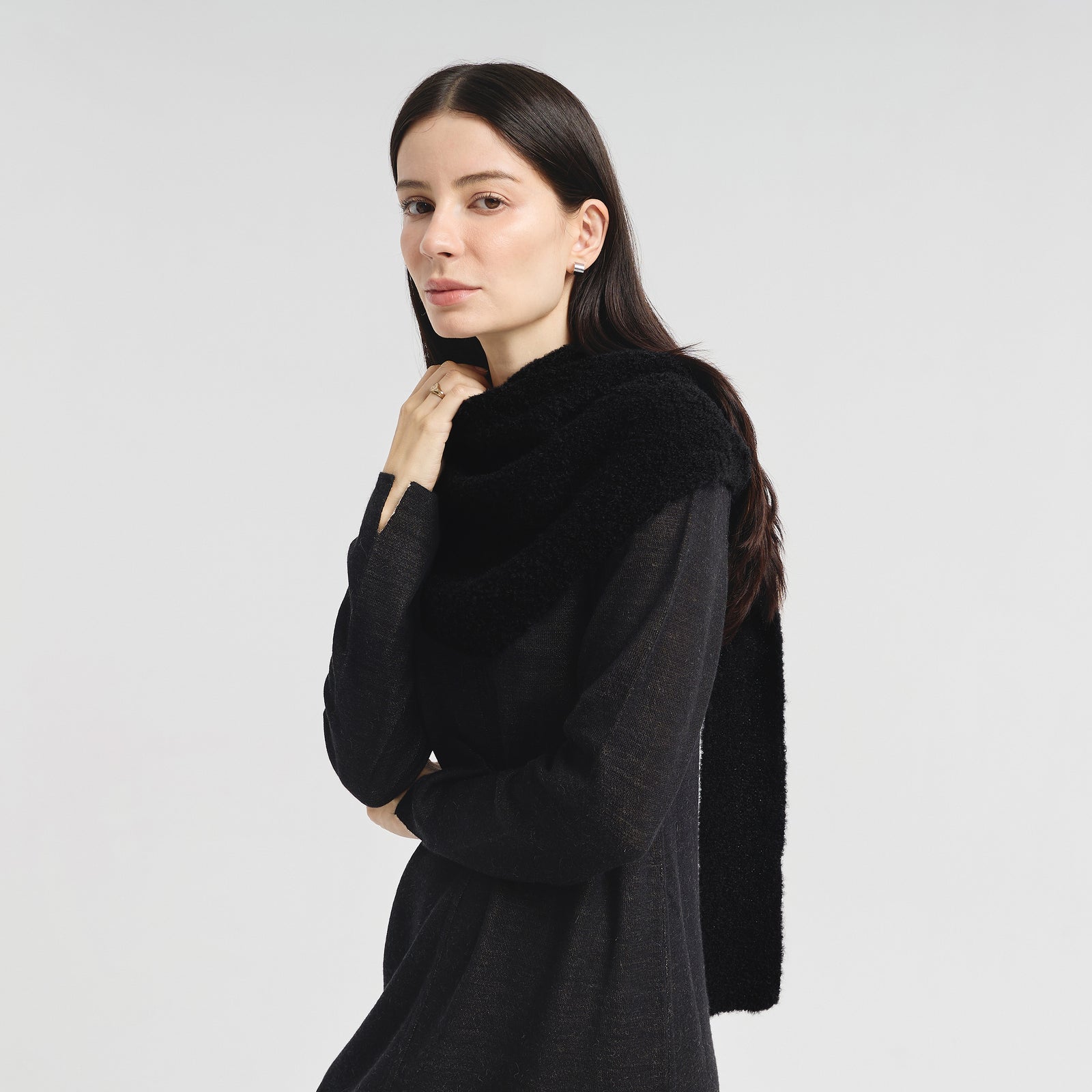 Bufanda Cornelia De Alpaca Color Negro
