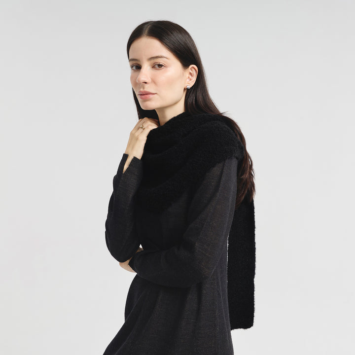 Bufanda Cornelia De Alpaca Color Negro