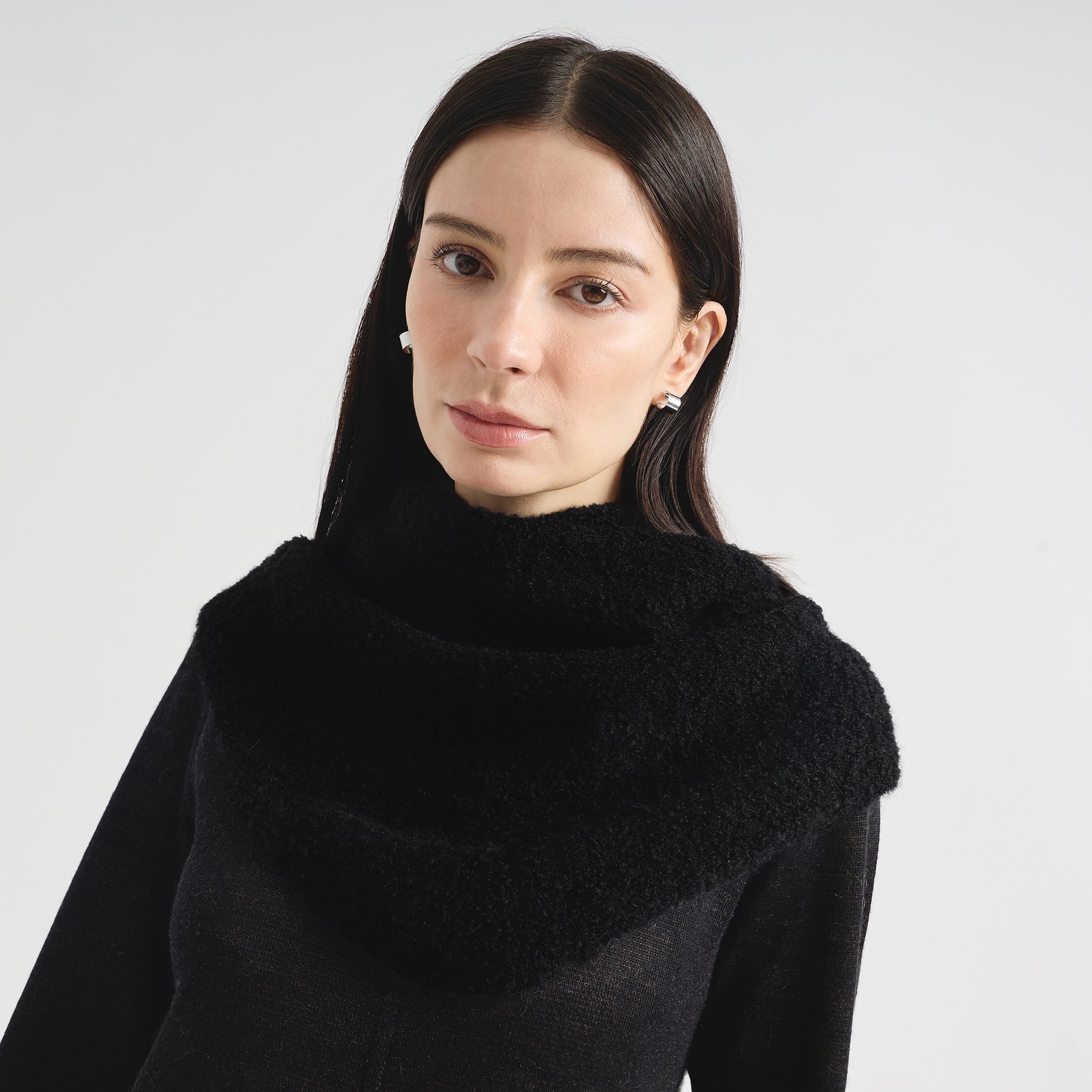 Bufanda Cornelia De Alpaca Color Negro