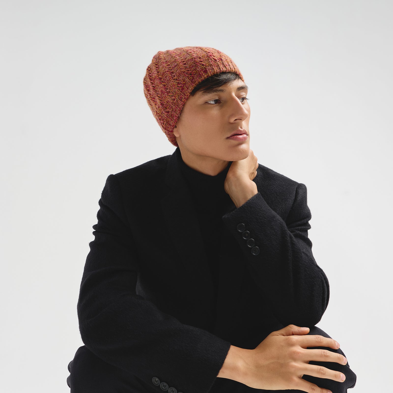 Gorro Cactus De Baby Alpaca Color Rojo