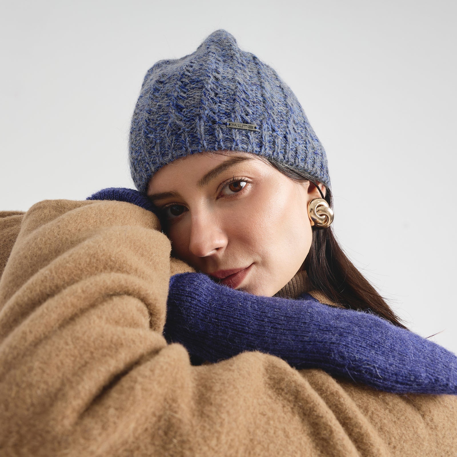 Gorro Cactus De Baby Alpaca Color Azul