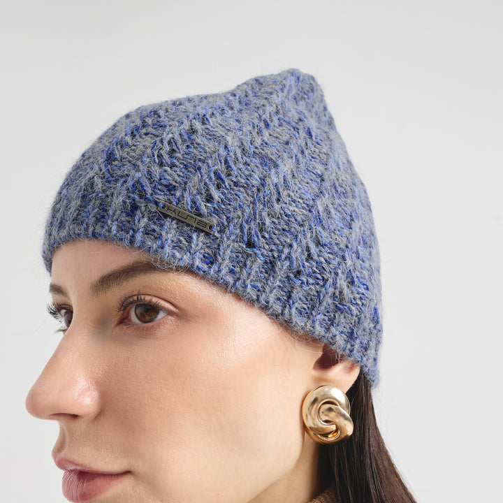 Gorro Cactus De Baby Alpaca Color Azul