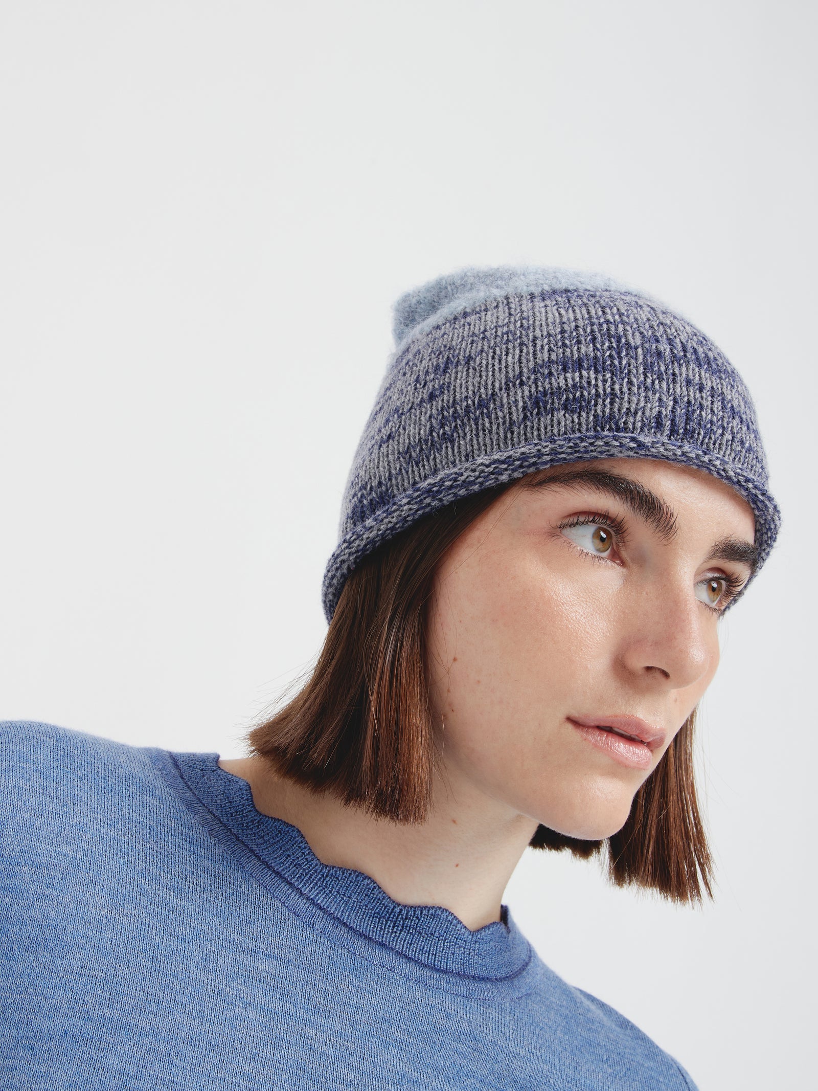 Gorro Cameo De Baby Alpaca Color Azul