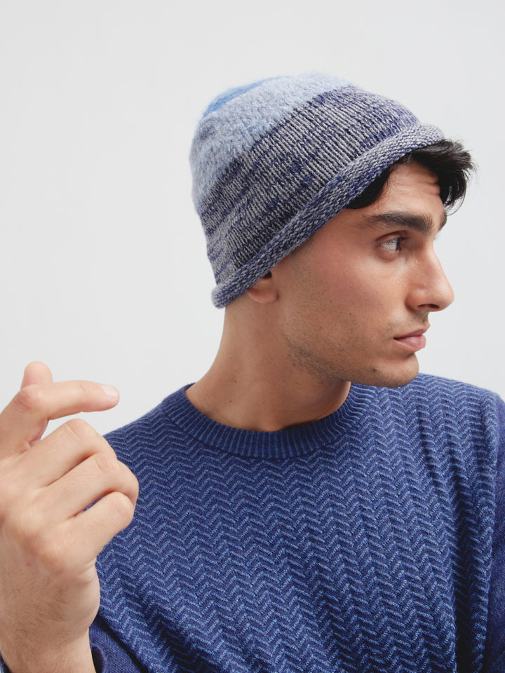 Gorro Cameo De Baby Alpaca Color Azul