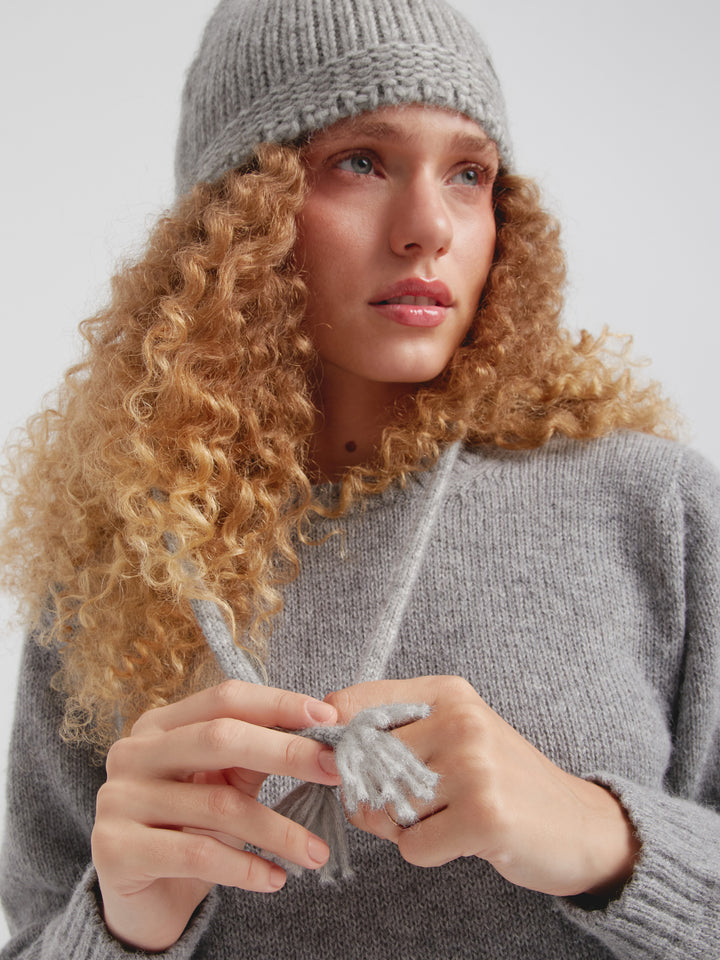 Gorro Chic De Baby Alpaca Color Gris