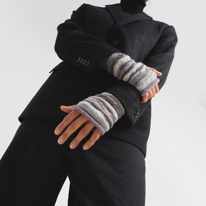 Guantes Corina De Baby Alpaca Color Morado