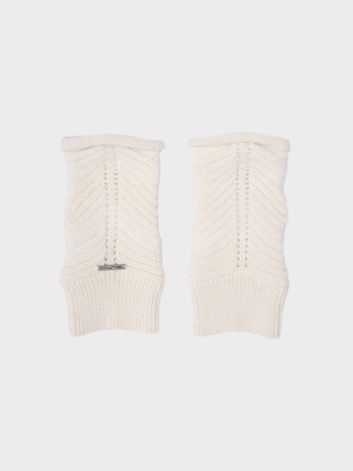 Guantes Cristal De Baby Alpaca Color Ecru
