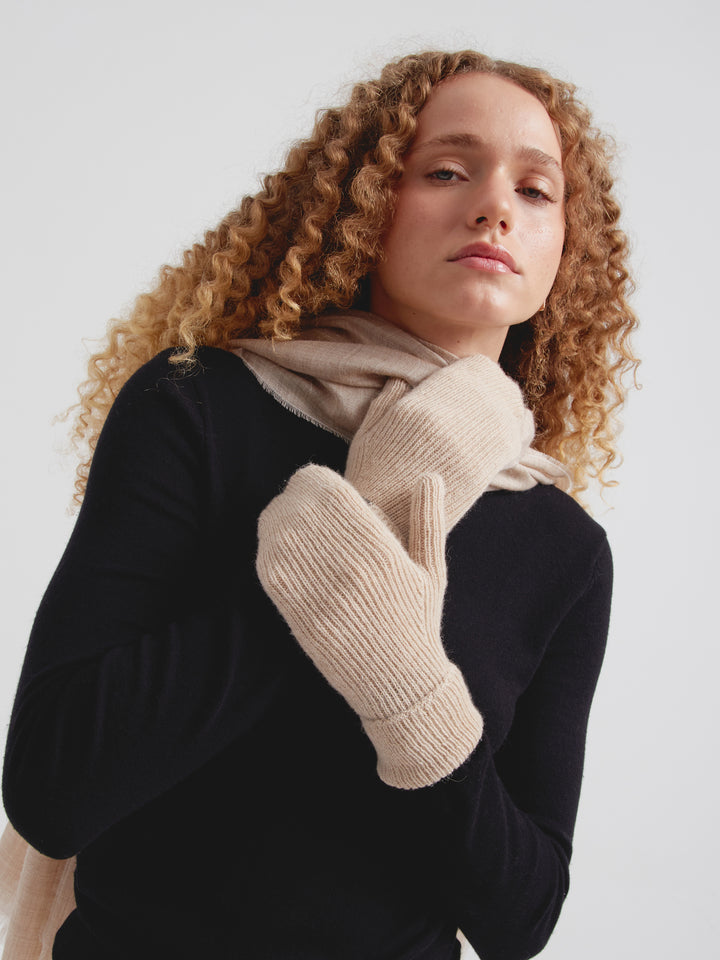 Guantes Cyril De Baby Alpaca Color Beige