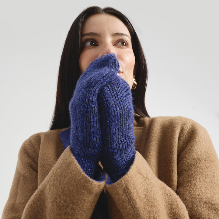 Guantes Cyril De Baby Alpaca Color Azul
