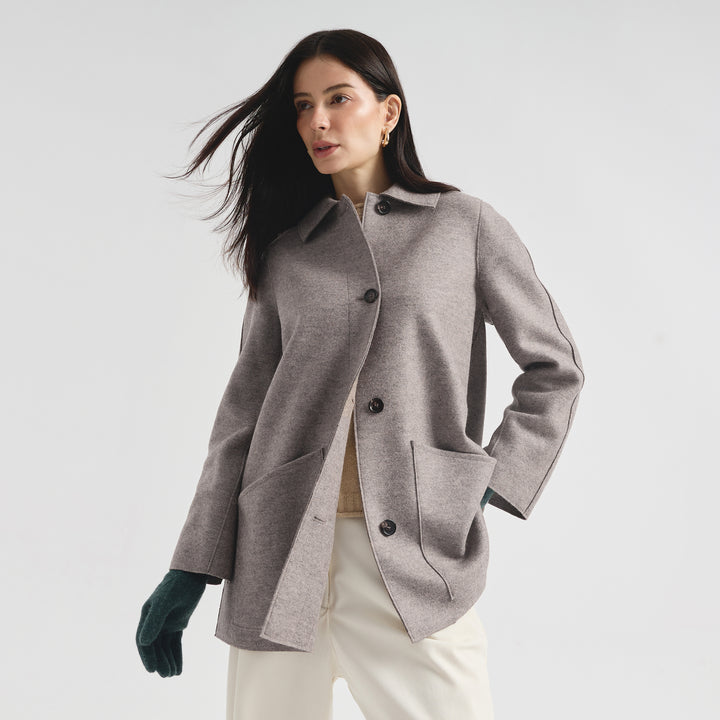 Saco Catalina De Alpaca Y Lana Color Gris
