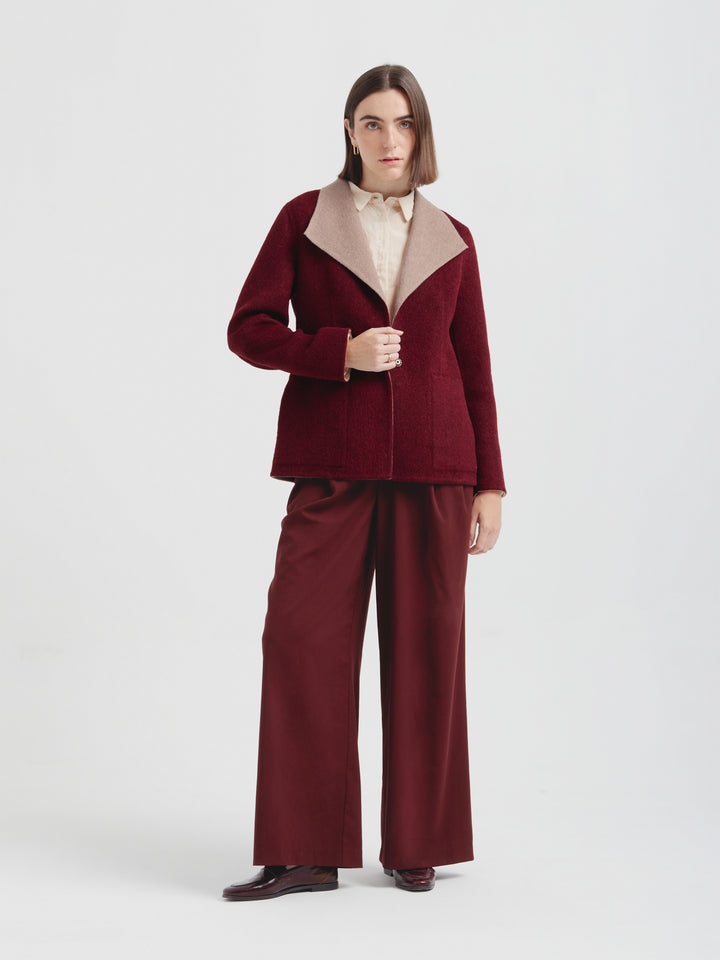 Saco Camelia De Baby Alpaca Color Guinda