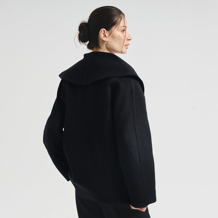 Saco Caramel De Baby Alpaca Color Negro