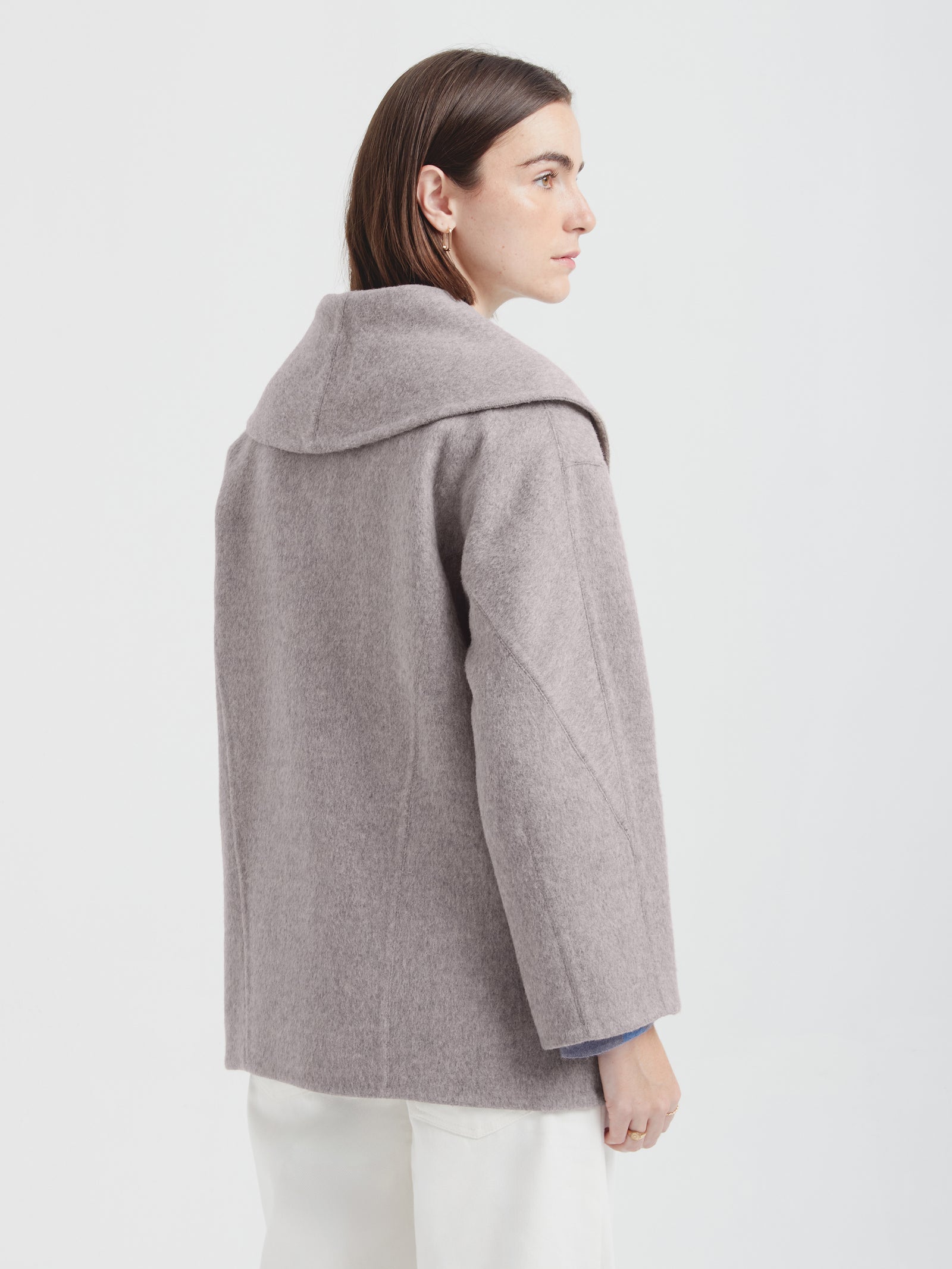 Gray Baby Alpaca Caramel Cardigan