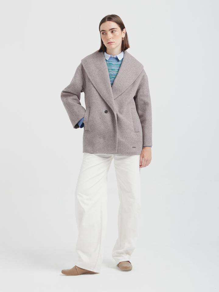 Gray Baby Alpaca Caramel Cardigan