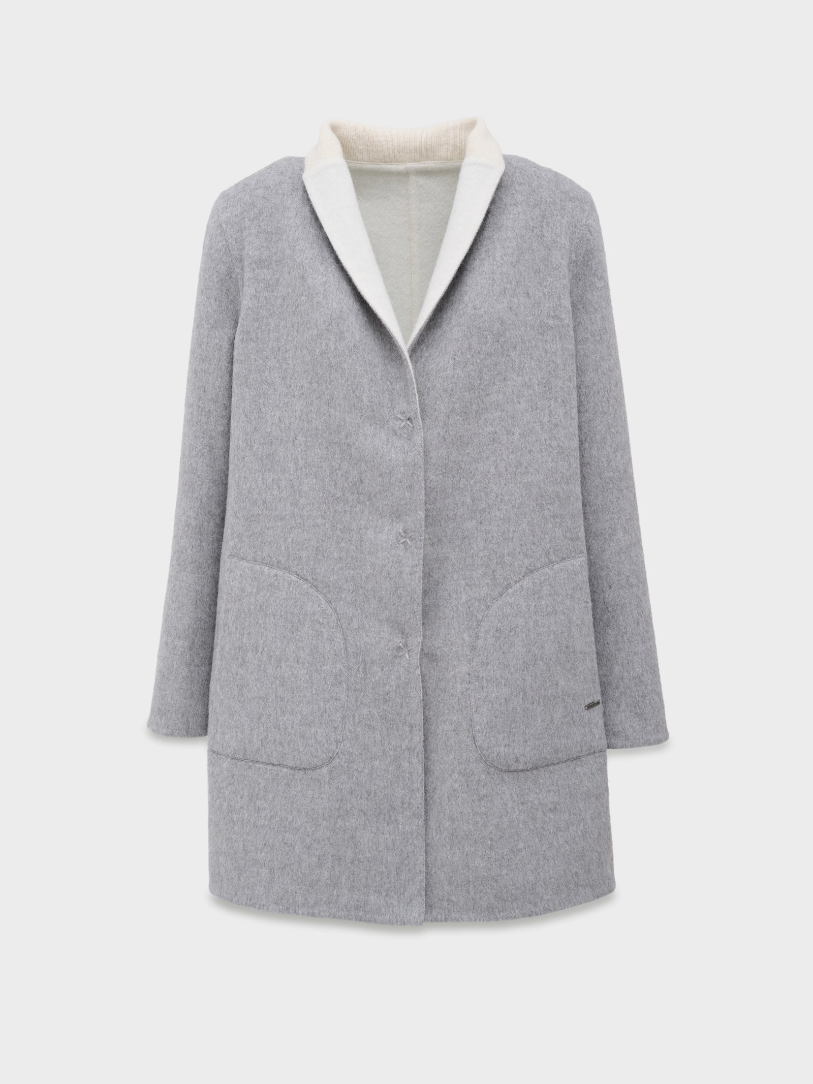 Abrigo Chantal De Baby Alpaca Color Gris
