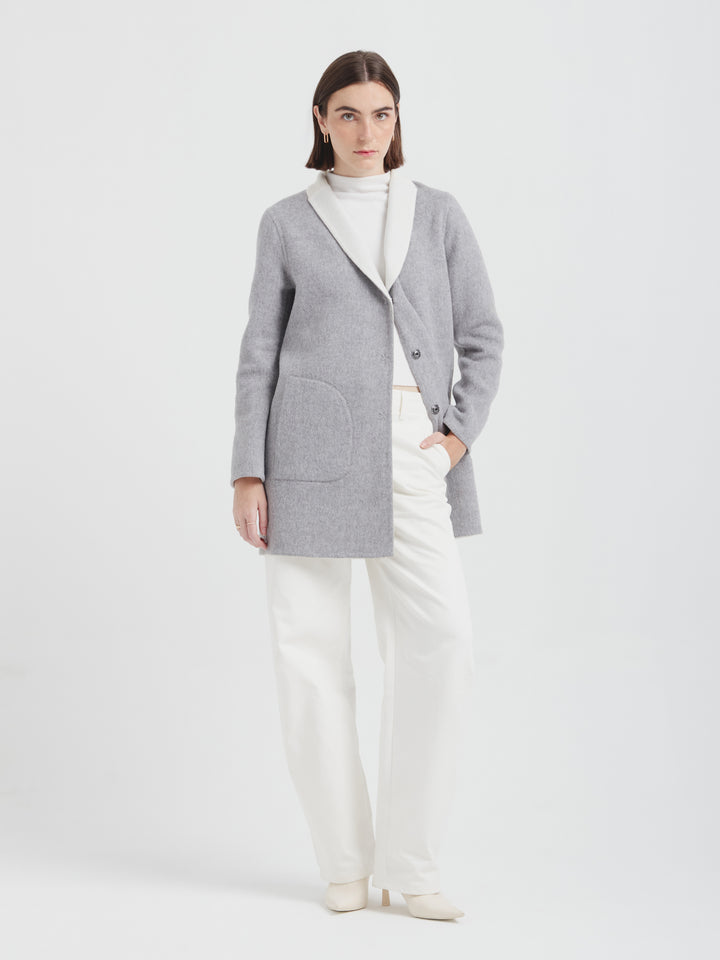 Chantal Grey Baby Alpaca Coat