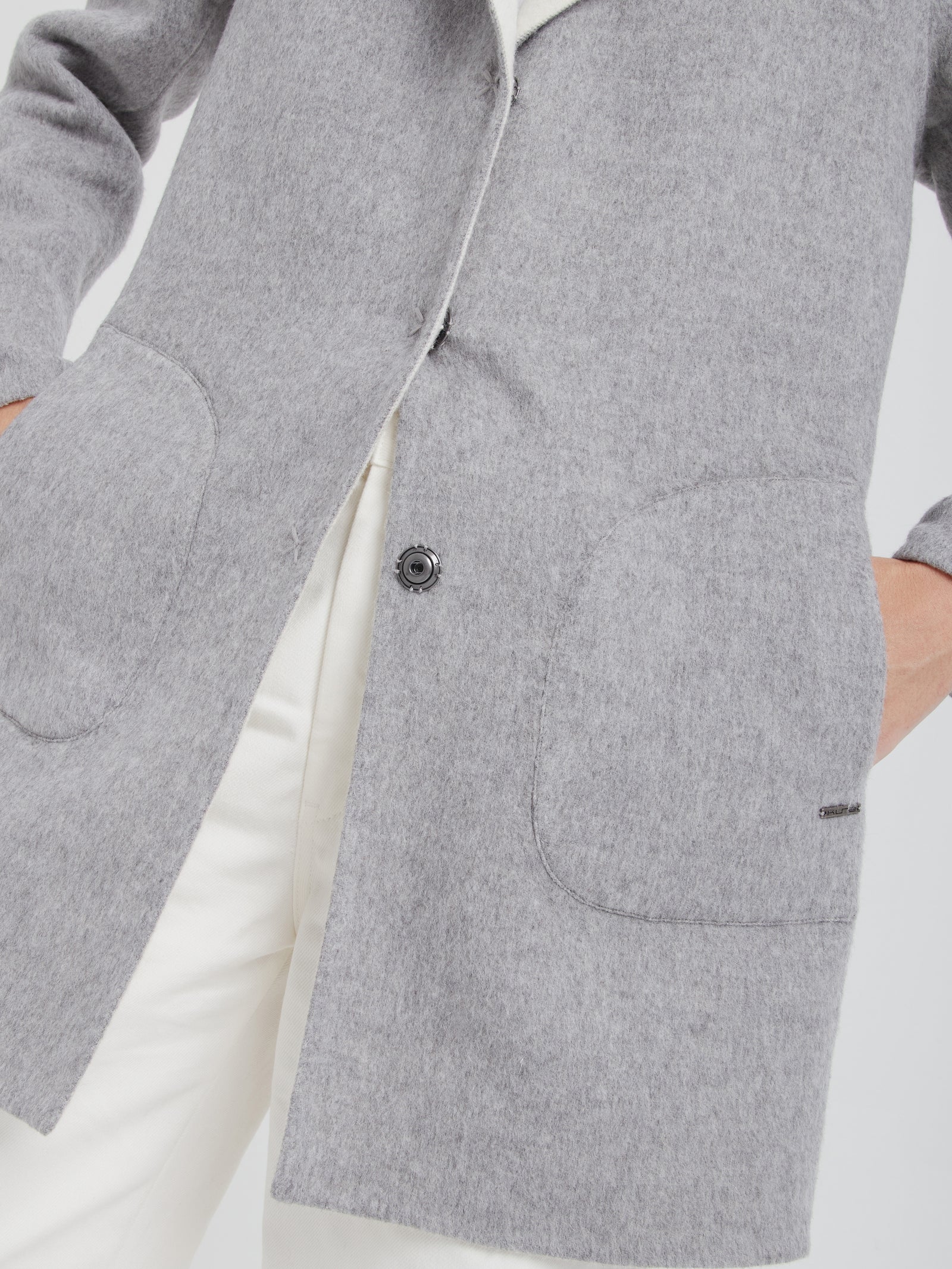 Abrigo Chantal De Baby Alpaca Color Gris