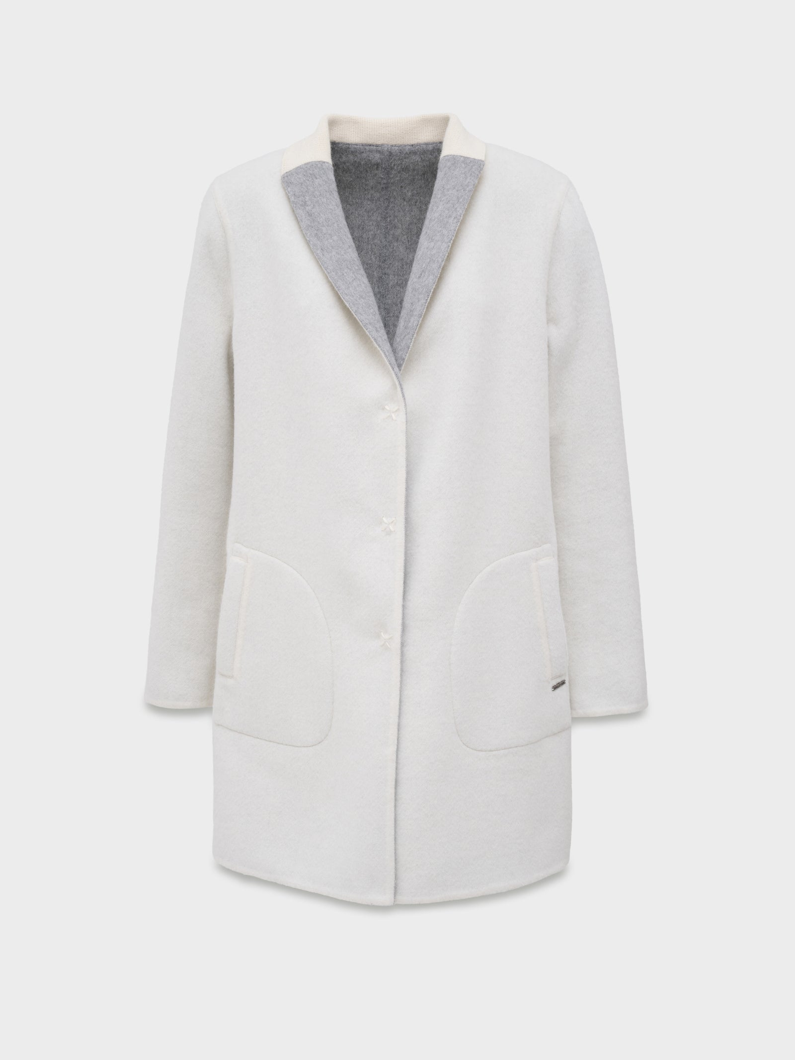 Abrigo Chantal De Baby Alpaca Color Gris