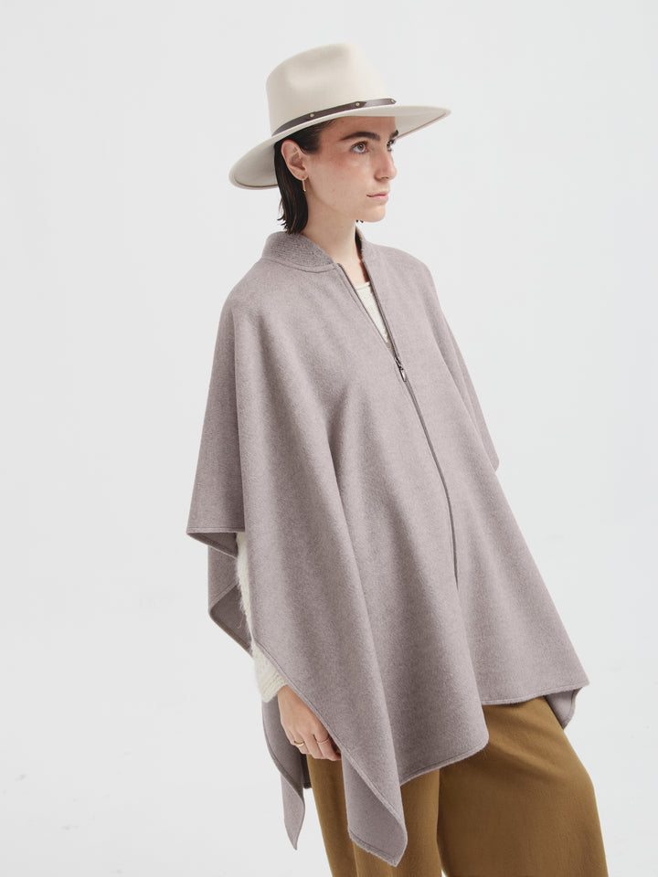 Gray Baby Alpaca Swan Cape