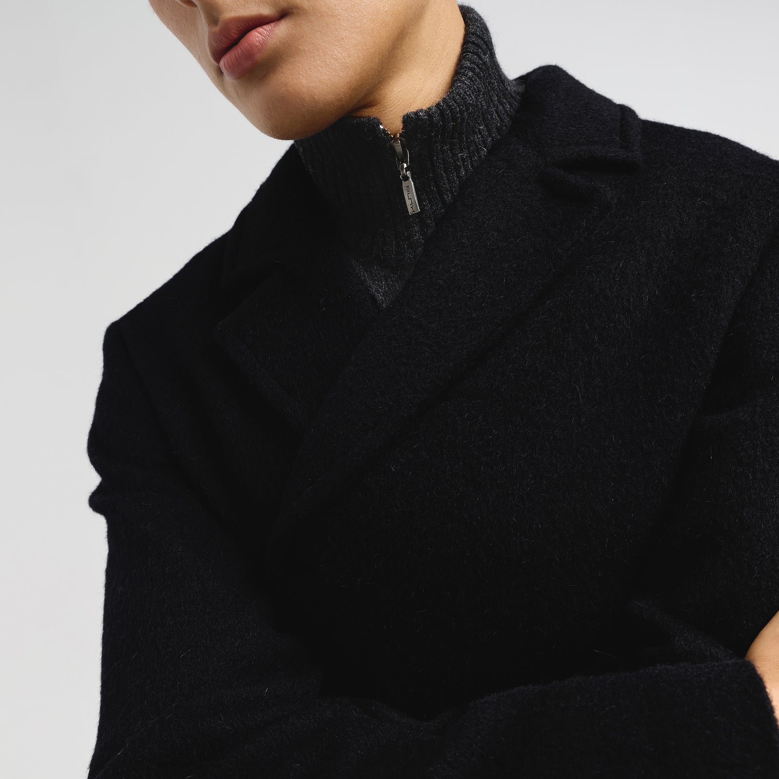 Abrigo Cosmos De Baby Alpaca Color Negro