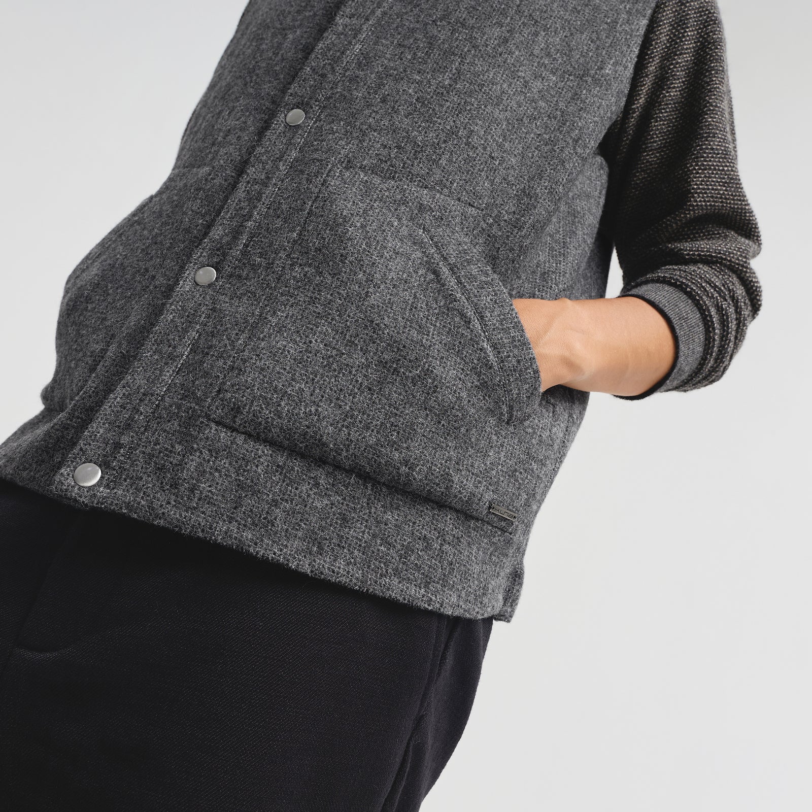 Chaleco Country De Baby Alpaca Color Gris