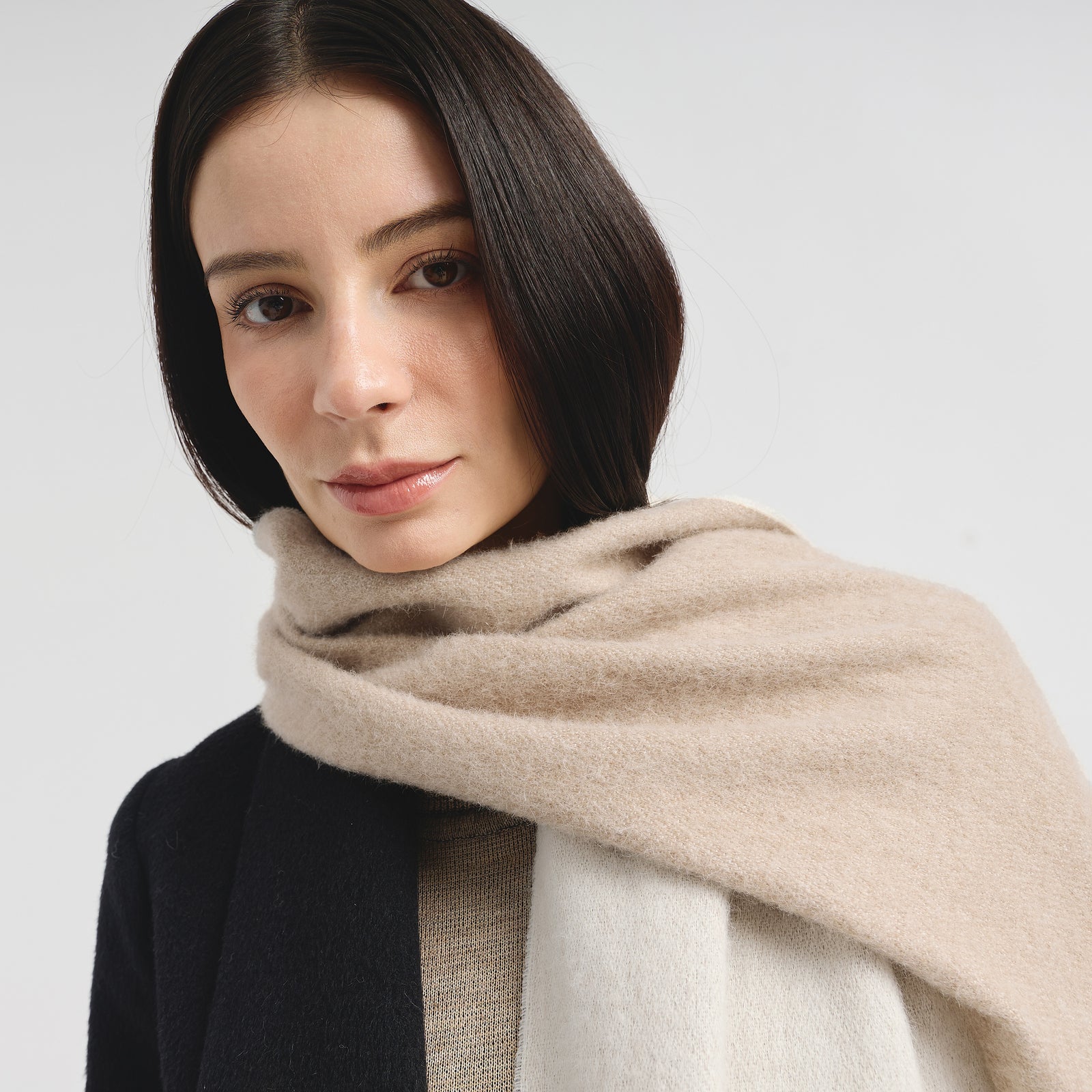 Bufanda Tundra B De Baby Alpaca Color Beige