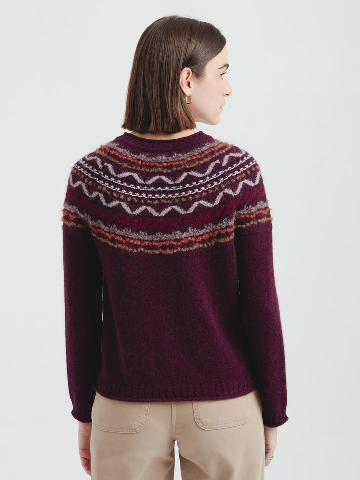 Camila Baby Alpaca Sweater in Garnet