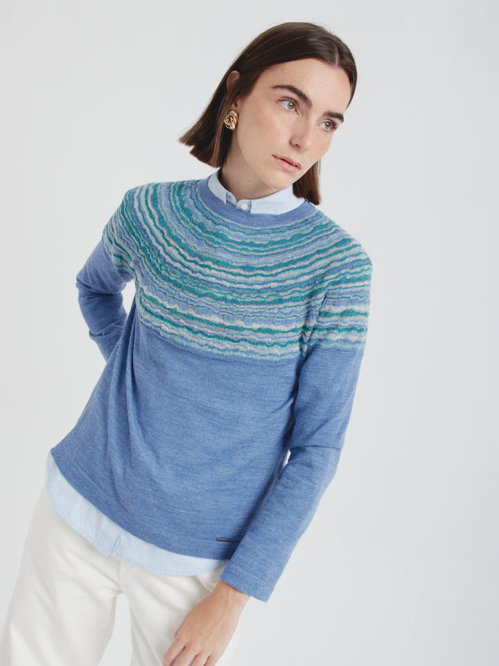 Sky Blue Cinnamon Baby Alpaca Sweater