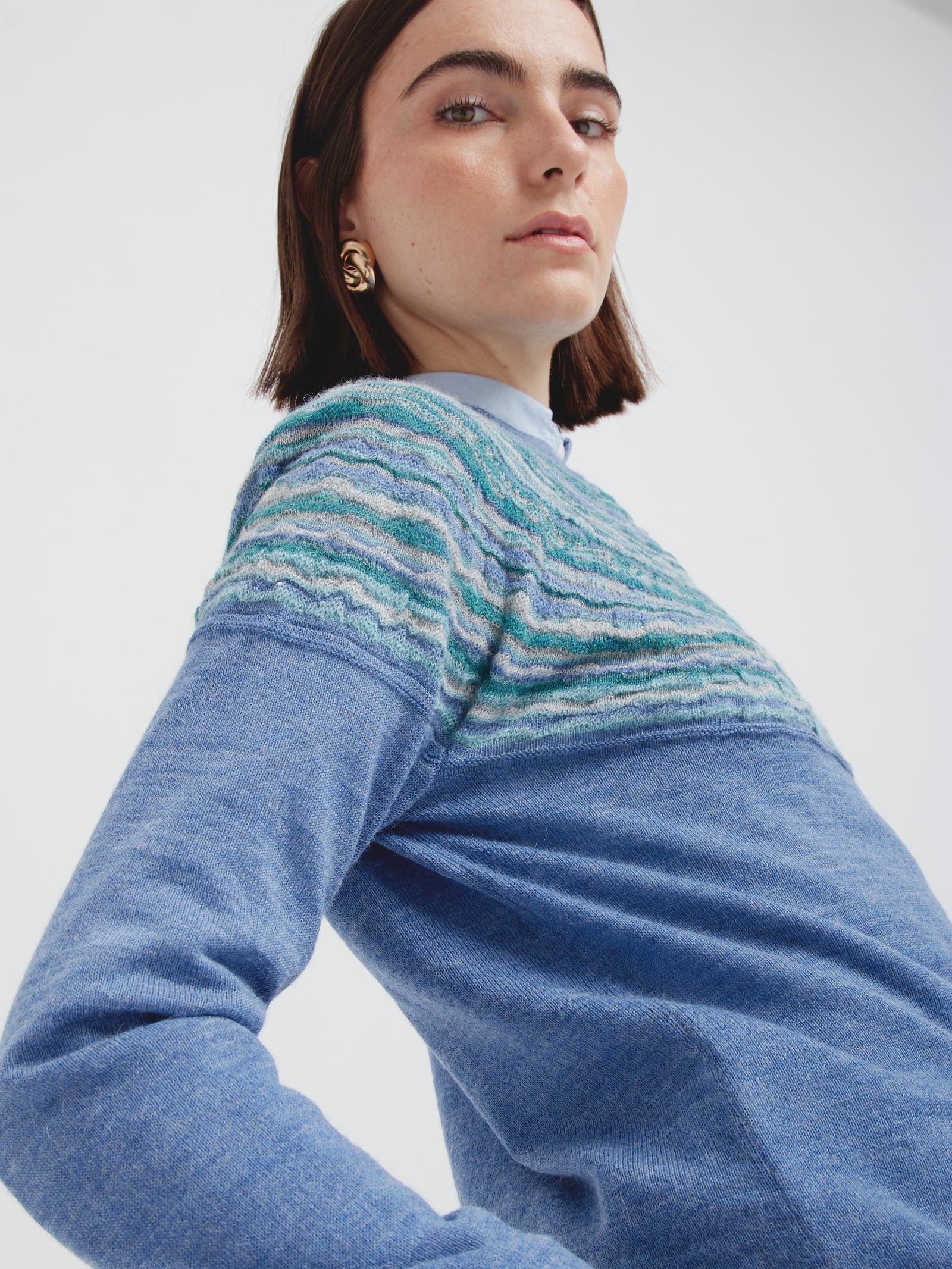 Sky Blue Cinnamon Baby Alpaca Sweater