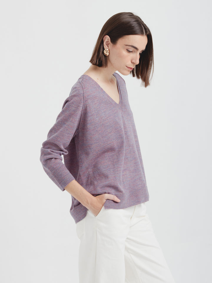Carola Baby Alpaca Sweater in Purple