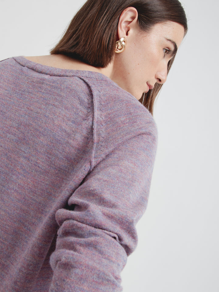 Carola Baby Alpaca Sweater in Purple