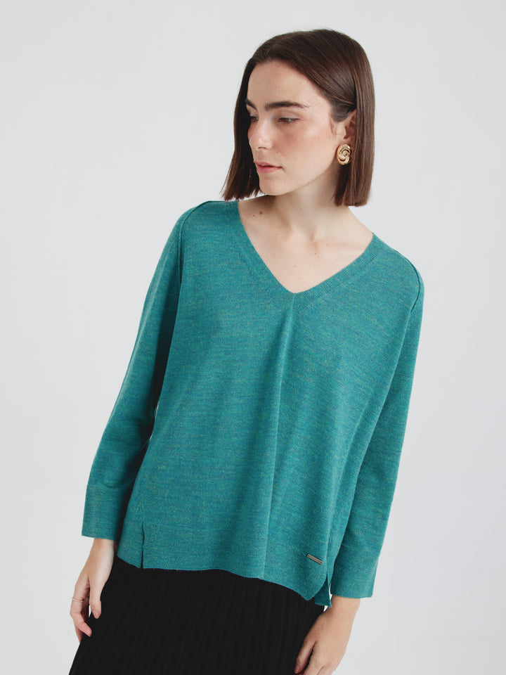 Carola Baby Alpaca Sweater Green