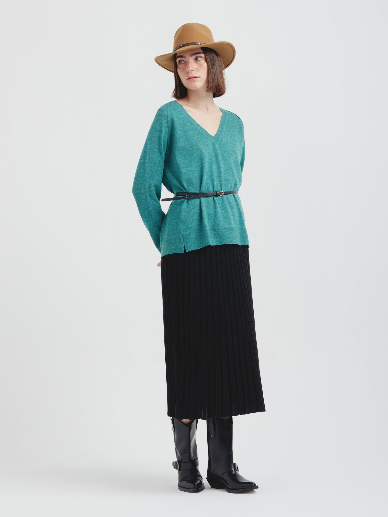 Carola Baby Alpaca Sweater Green