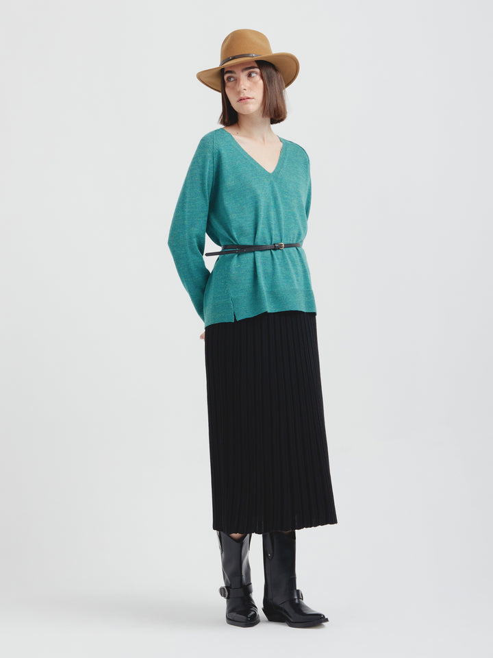 Carola Baby Alpaca Sweater Green
